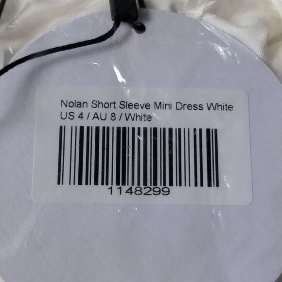 Princess Polly Nolan short Sleeve Mini Dress white size 4 NWT in packaging - Picture 8 of 8